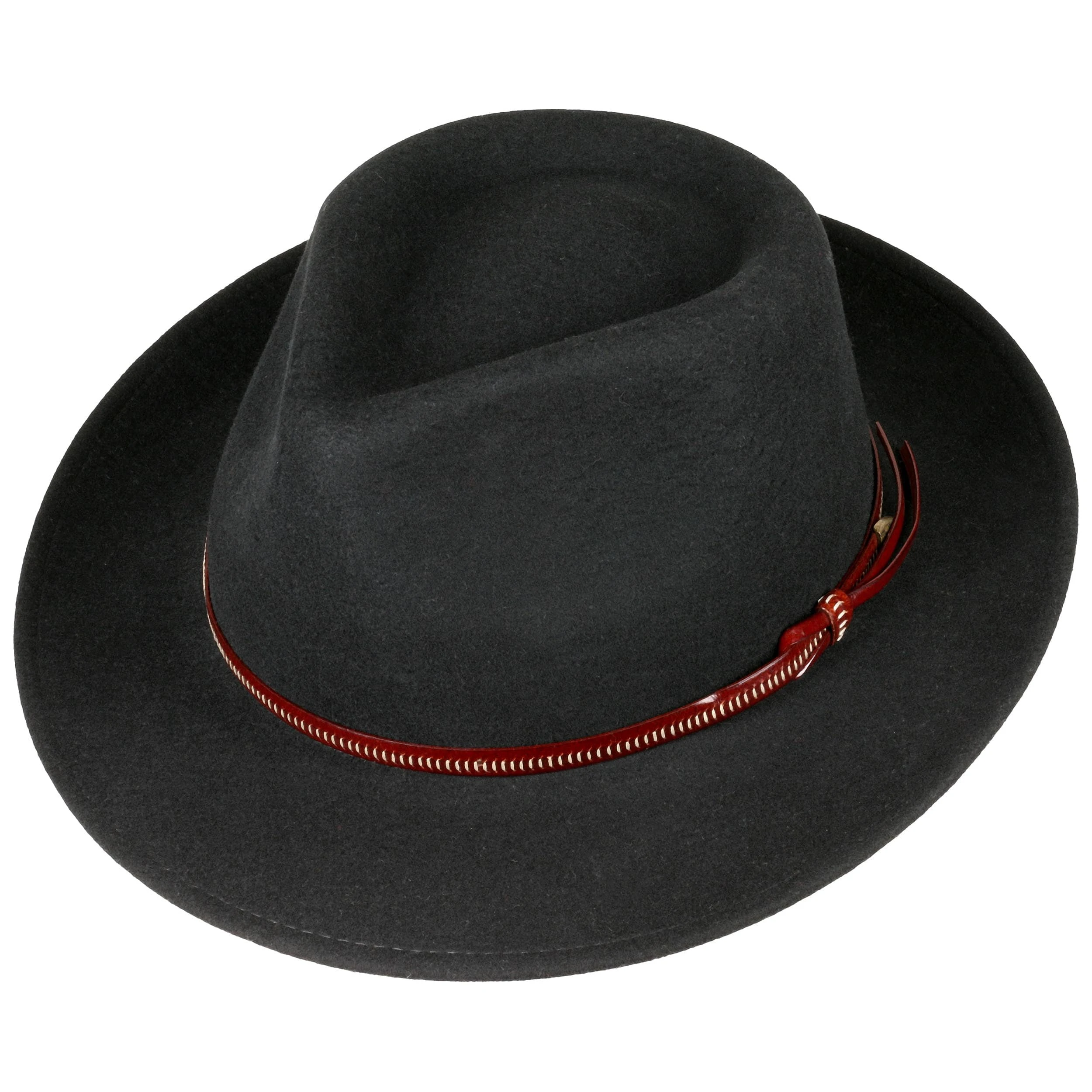 Fedora Wollfilzhut Mit Lederband By Lierys 1 Fedora Wollfilzhut Mit Lederband By Lierys