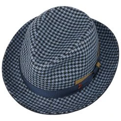Alfonso DEste Houndstooth Fedora Wollhut By Alfonso D´Este