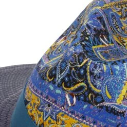Palcanto Panama Brim Leinenhut By Alfonso DEste -Hutshopping-Shop Palcanto Panama Brim Leinenhut by Alfonso D Este blau gelb.61693 5rf217