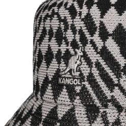 Warped Check Bucket Stoffhut By Kangol -Hutshopping-Shop Warped Check Bucket Stoffhut by Kangol schwarz grau.64575 4rf179